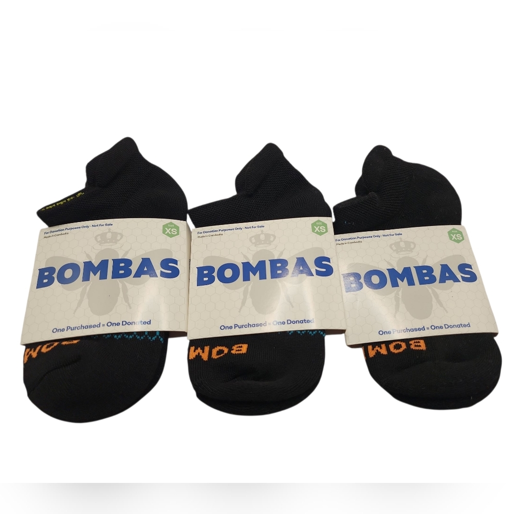 Bombas Black Ankle Socks New Size Xs Lot Of 3